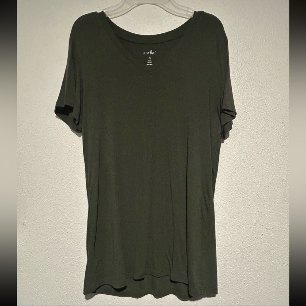 Green V-Neck Women's Top